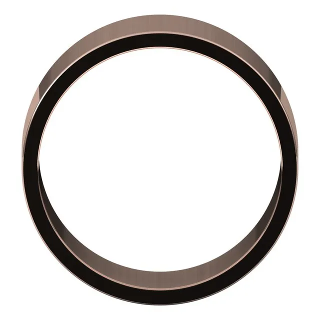 10K Rose Gold Flat Wedding Band, 9 mm Wide
