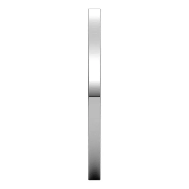 10K White Gold Flat Comfort Fit Wedding Band, 1.5 mm Wide