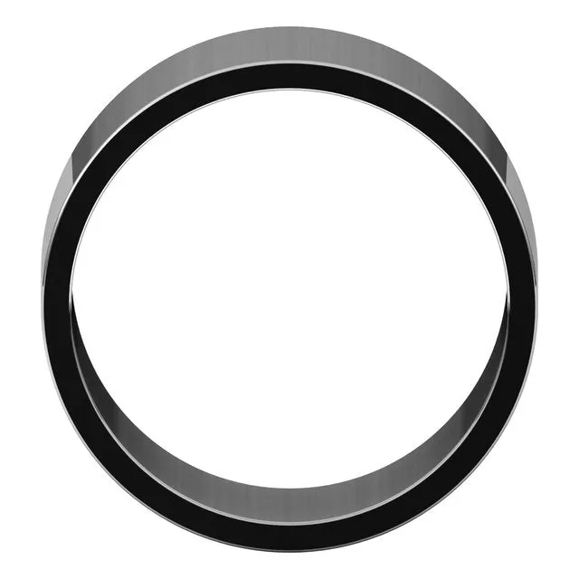 10K White Gold Flat Wedding Band, 10 mm Wide