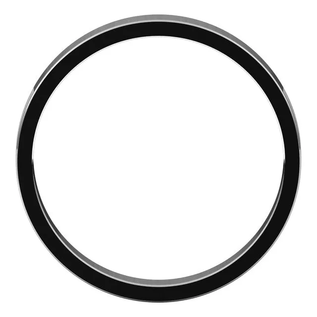 10K White Gold Flat Wedding Band, 3 mm Wide