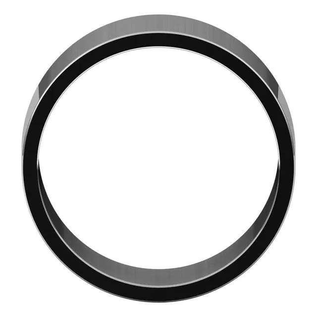 10K White Gold Flat Wedding Band, 9 mm Wide