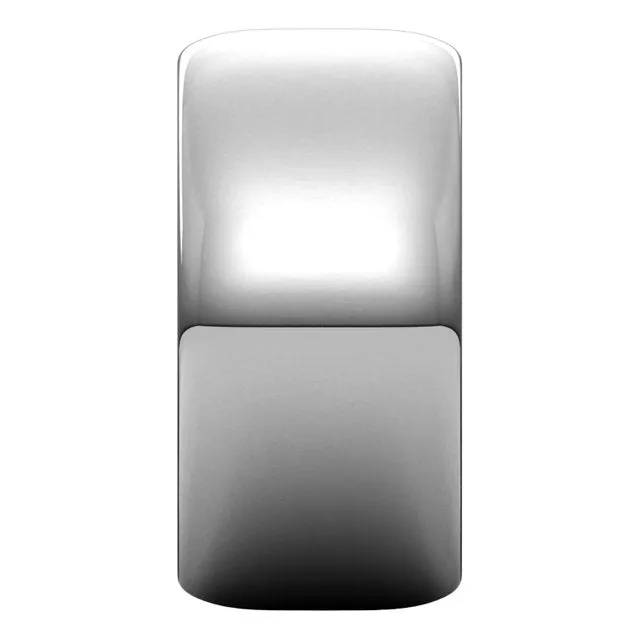 10K White Gold Half Round Wedding Band, 10 mm Wide