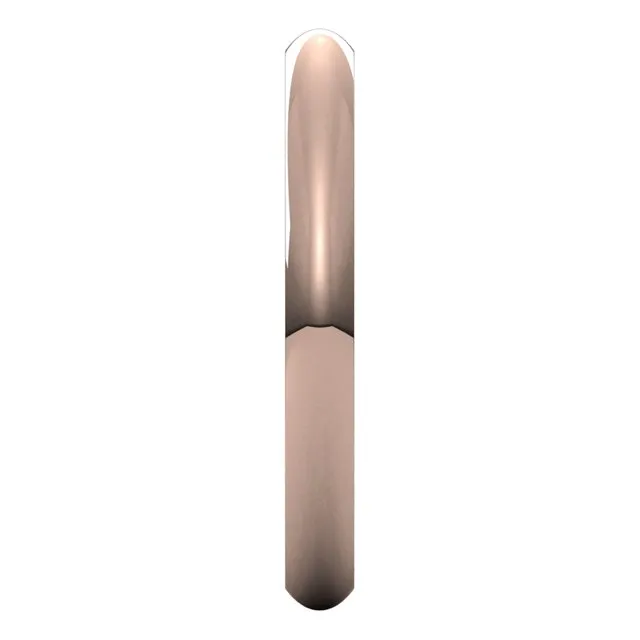 14K Rose Gold Domed Comfort Fit Wedding Band, 2.5 mm Wide