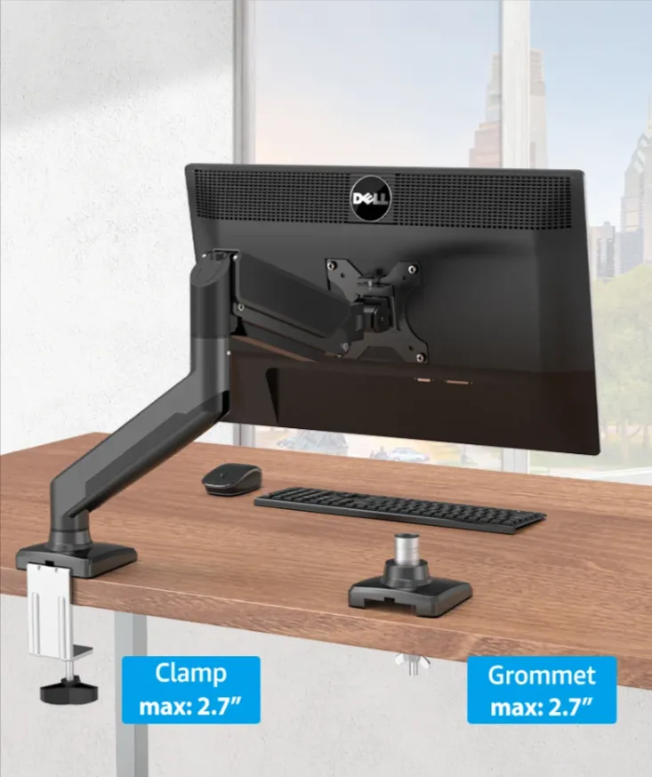 17"-32" Aluminum Heavy Duty Monitor Arm Single Desk Mount Stand