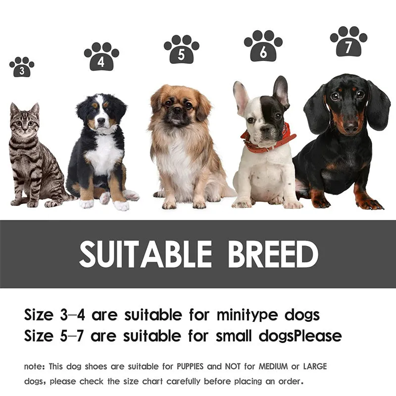4Pcs Anti-Slip Sole Winter Snow Dog Booties with Reflective Straps Dog Shoes