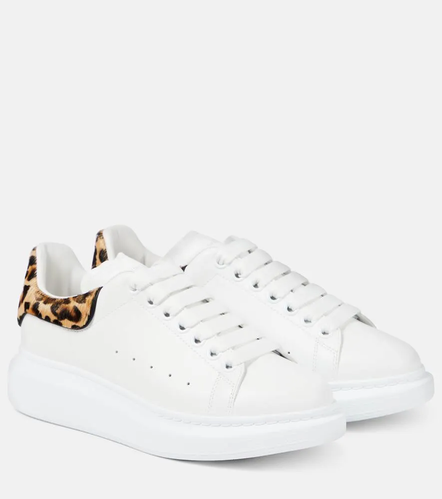 Alexander McQueen Oversized leopard-print leather sneakers
