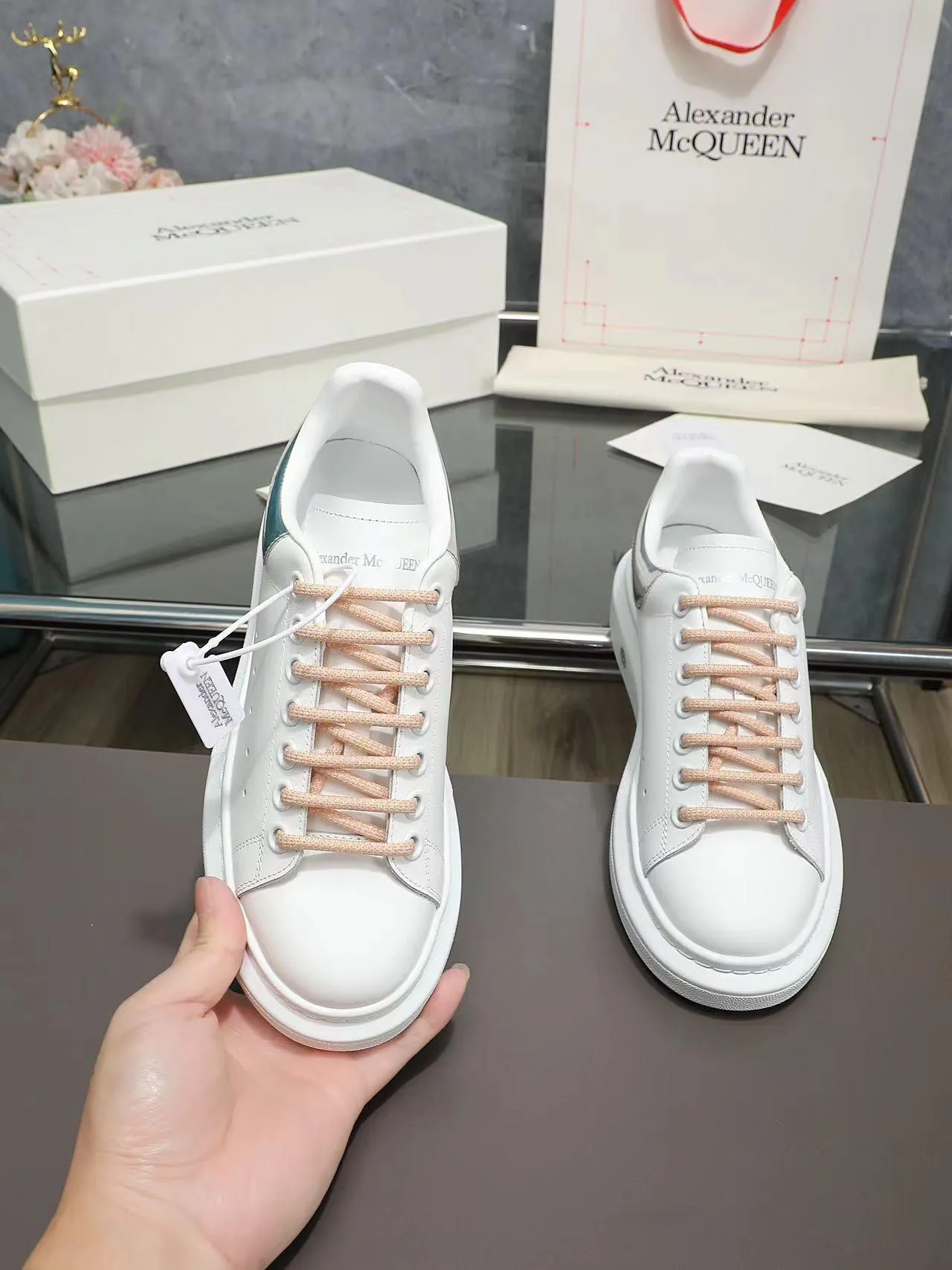 ALMC Oversized Silver and White Sneakers-034