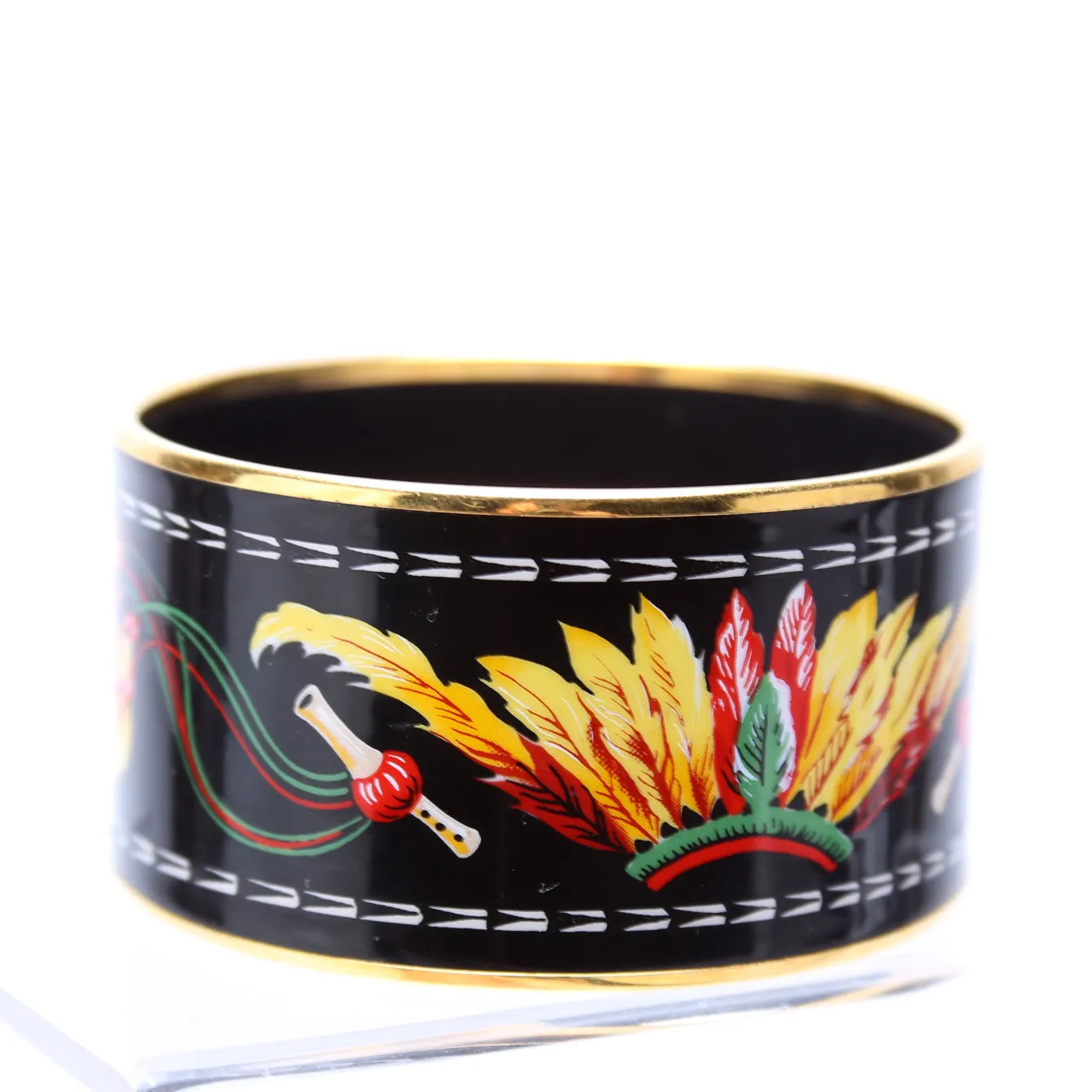 Brazil Printed Enamel Extra Wide Bracelet