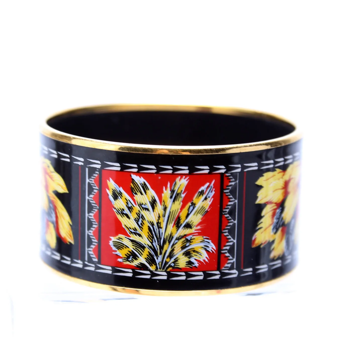 Brazil Printed Enamel Extra Wide Bracelet