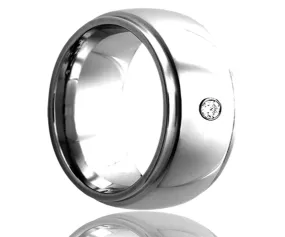 Cobalt Diamond Polished Finished Step Edge Ring