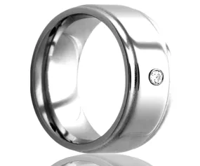 Cobalt Step Edge Diamond Ring