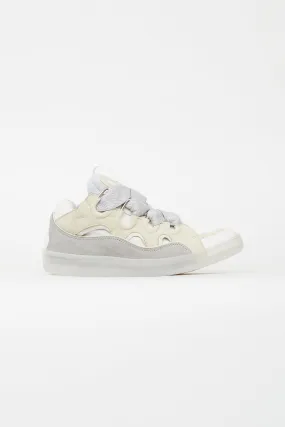 Cream & Grey Leather Curb Sneaker