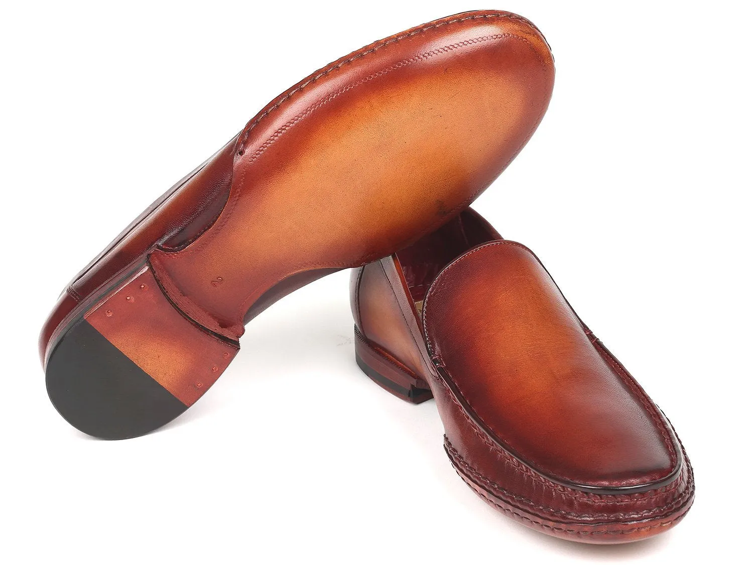 Handgemachte Schuhe aus den USA Paul Parkman handgenähte Mokassins Brown