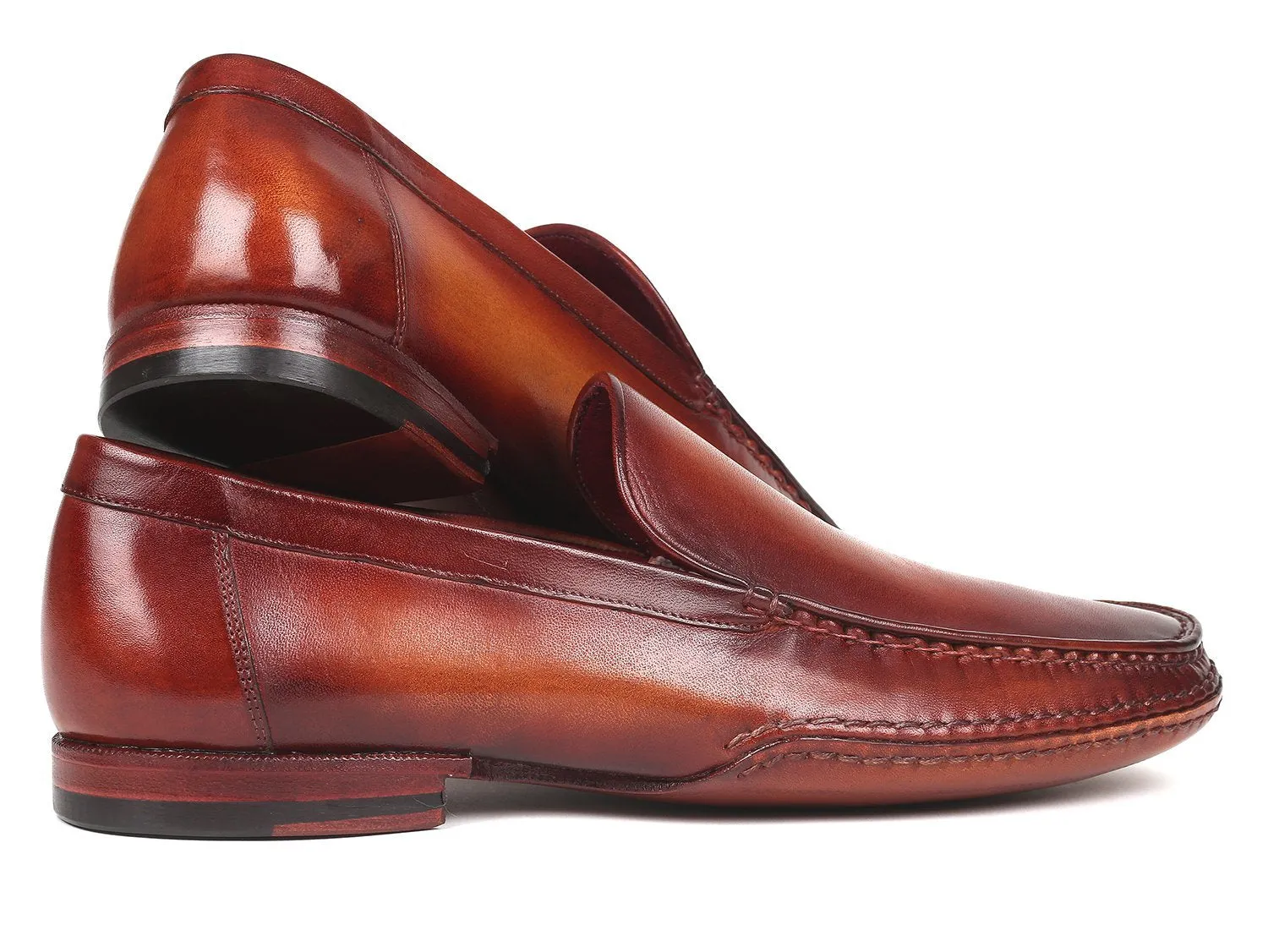 Handgemachte Schuhe aus den USA Paul Parkman handgenähte Mokassins Brown
