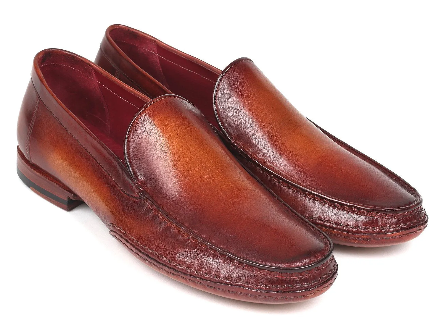 Handgemachte Schuhe aus den USA Paul Parkman handgenähte Mokassins Brown