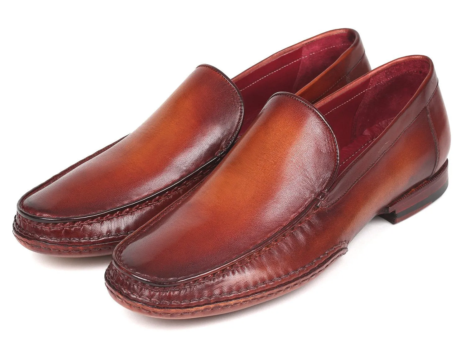 Handgemachte Schuhe aus den USA Paul Parkman handgenähte Mokassins Brown