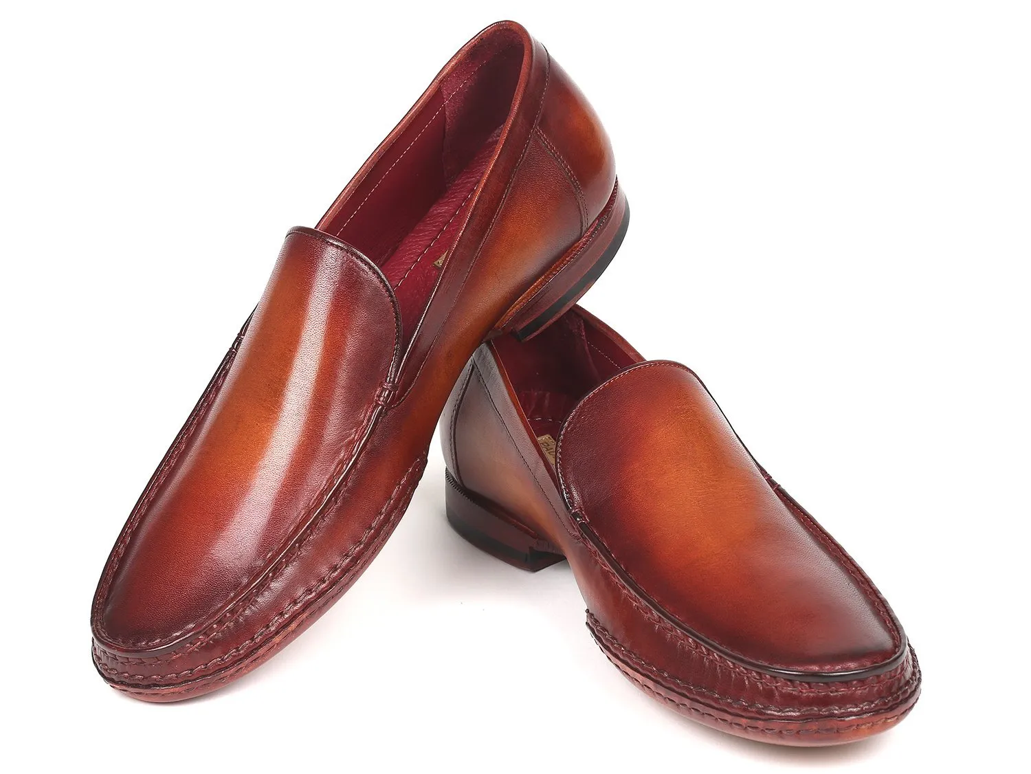 Handgemachte Schuhe aus den USA Paul Parkman handgenähte Mokassins Brown