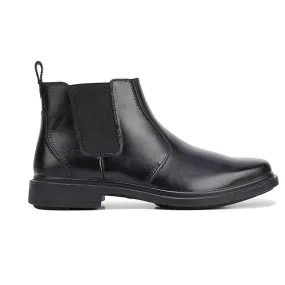 HUSH PUPPIES DEACON Mens Leather Boots Shoes Slip On Extra Wide Work Comfort