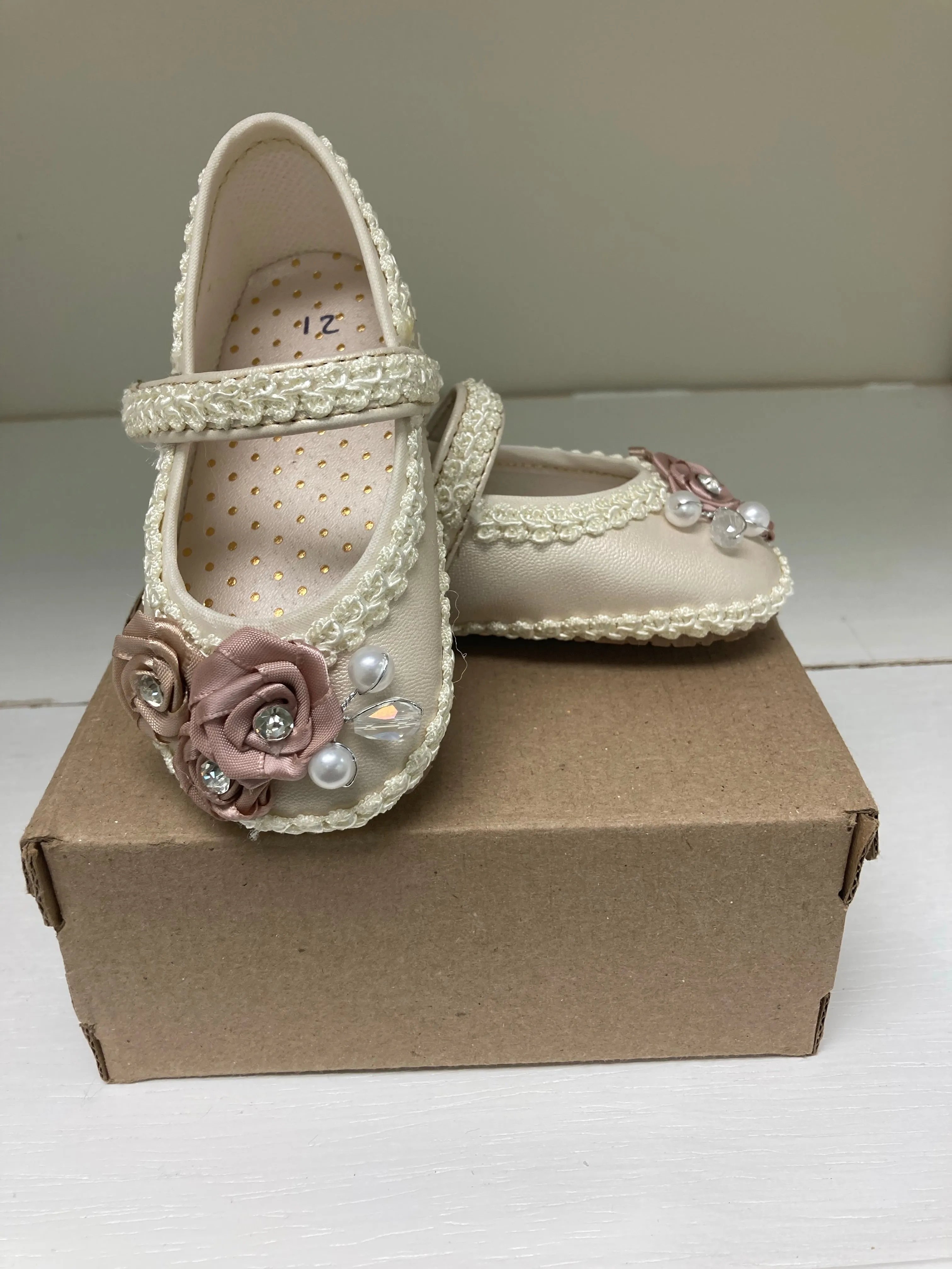 Ivory Baptism shoes for girls ONLY SIZE 8