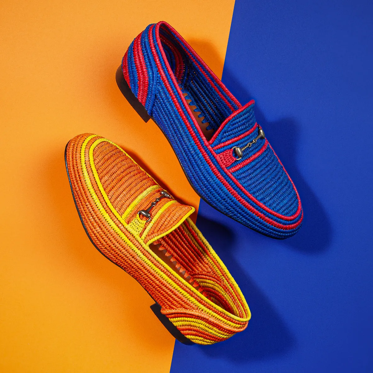 JADIDA RAFIA ORANGE LOAFERS