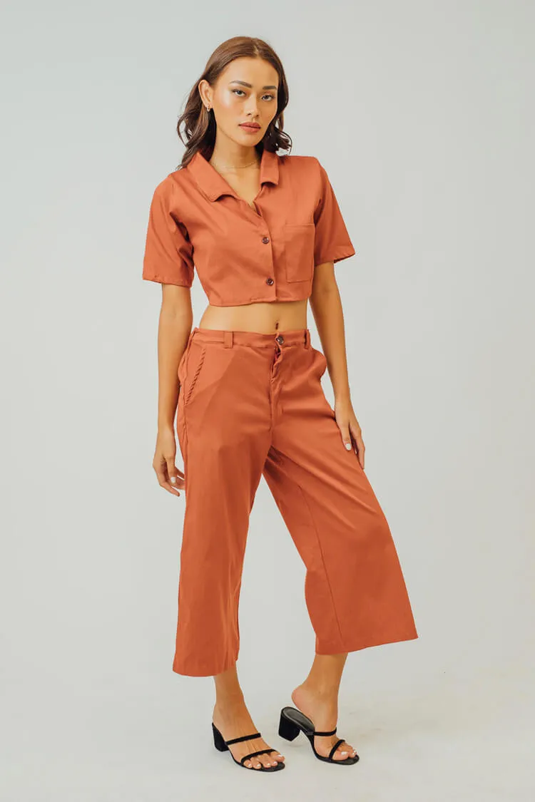 Jessie Cropped Polo and Pants Coordinates