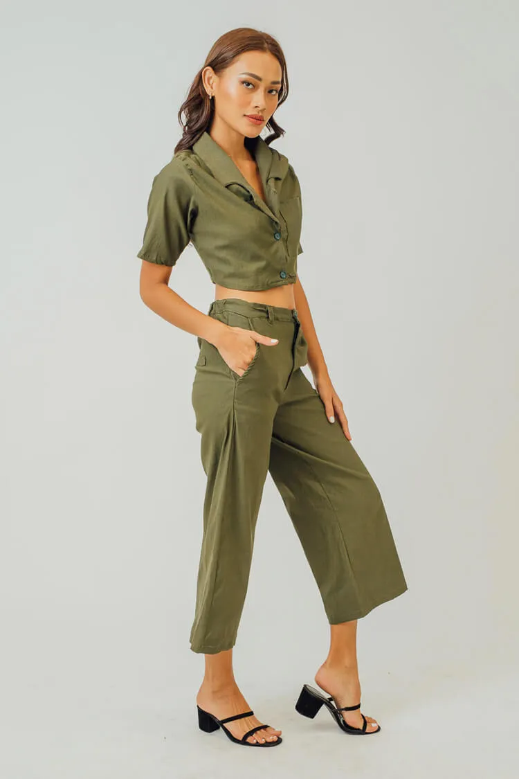 Jessie Cropped Polo and Pants Coordinates