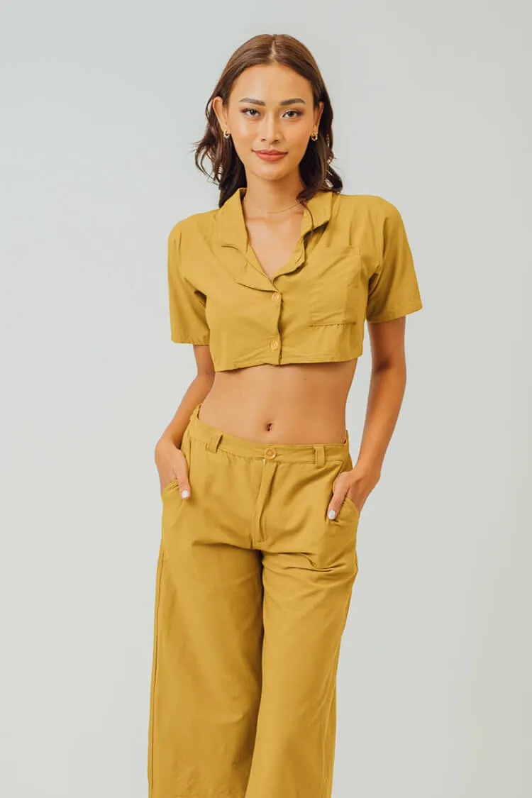 Jessie Cropped Polo and Pants Coordinates