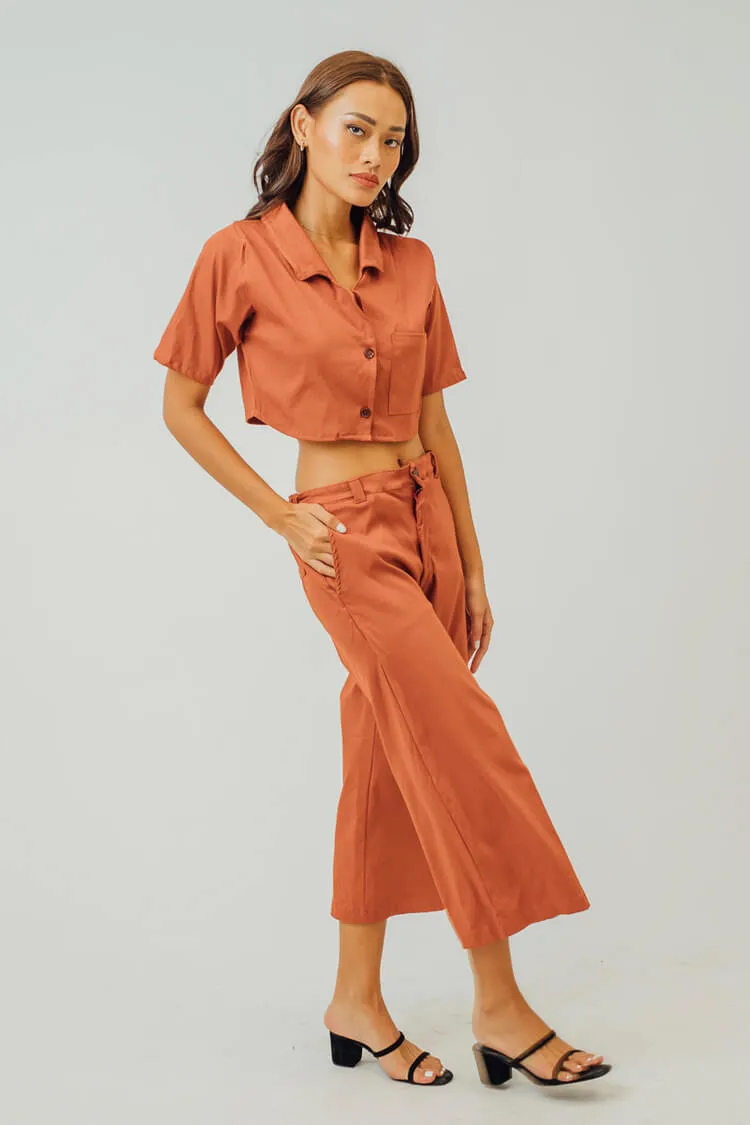 Jessie Cropped Polo and Pants Coordinates