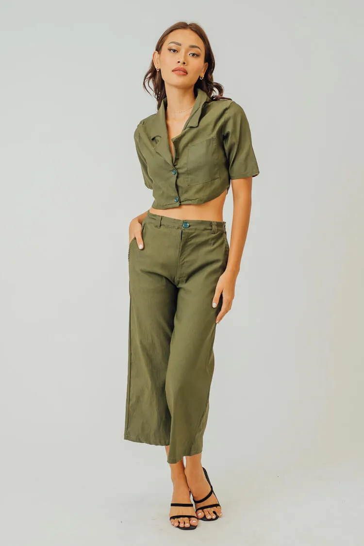 Jessie Cropped Polo and Pants Coordinates