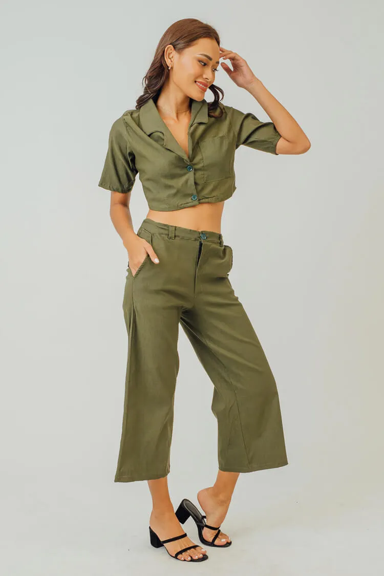 Jessie Cropped Polo and Pants Coordinates