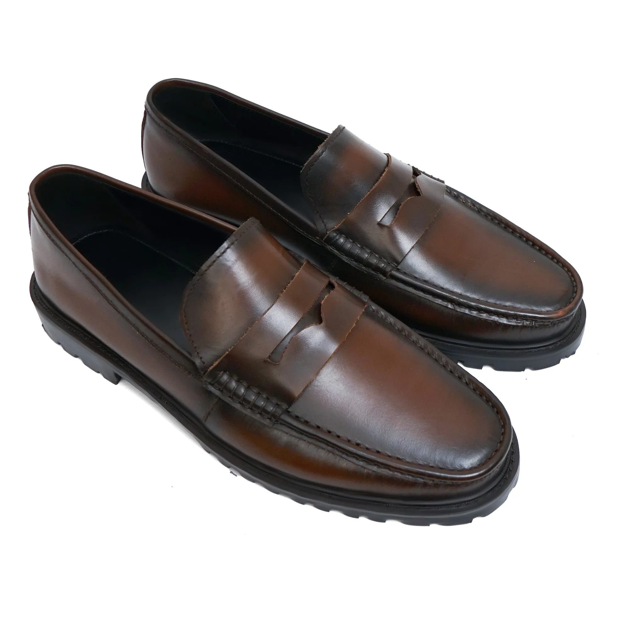 LS PURE LEATHER Titan SHOES CHUNKY LOAFERS LS-552