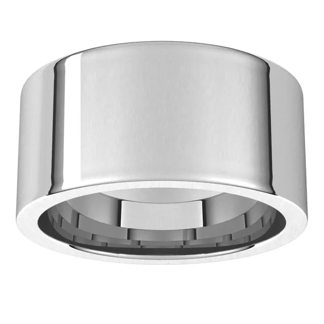Palladium Flat Comfort Fit Wedding Band, 10 mm Wide