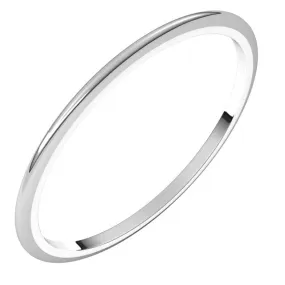 Palladium Half Round Wedding Band, 1 mm Wide