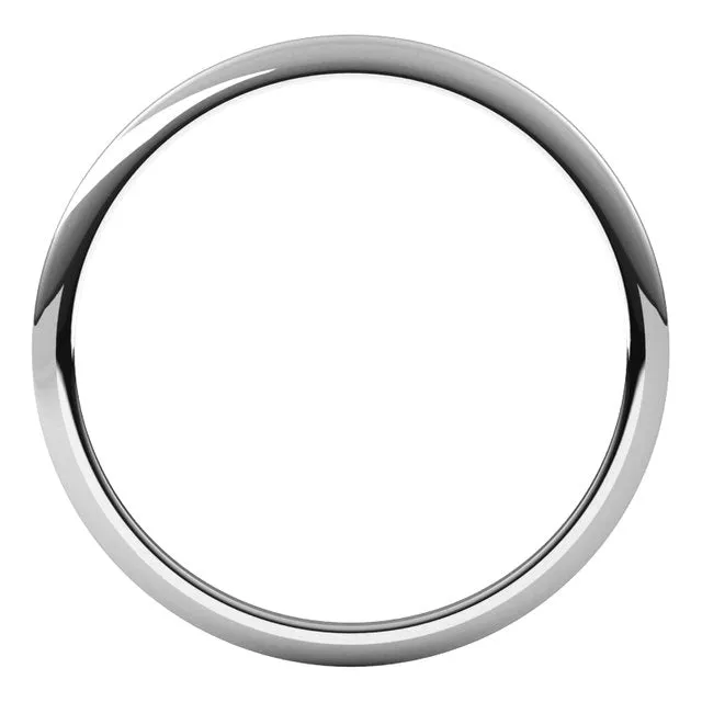 Palladium Half Round Wedding Band, 1 mm Wide