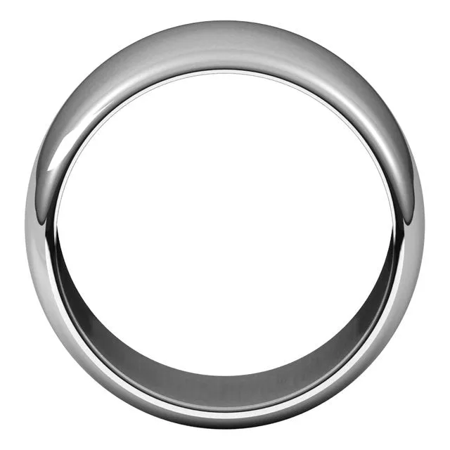 Palladium Half Round Wedding Band, 12 mm Wide