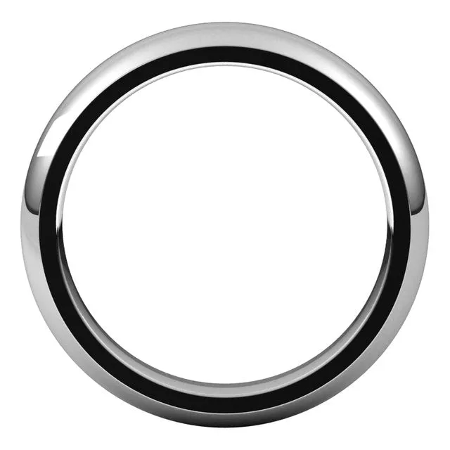 Platinum Domed Comfort Fit Wedding Band, 4 mm Wide