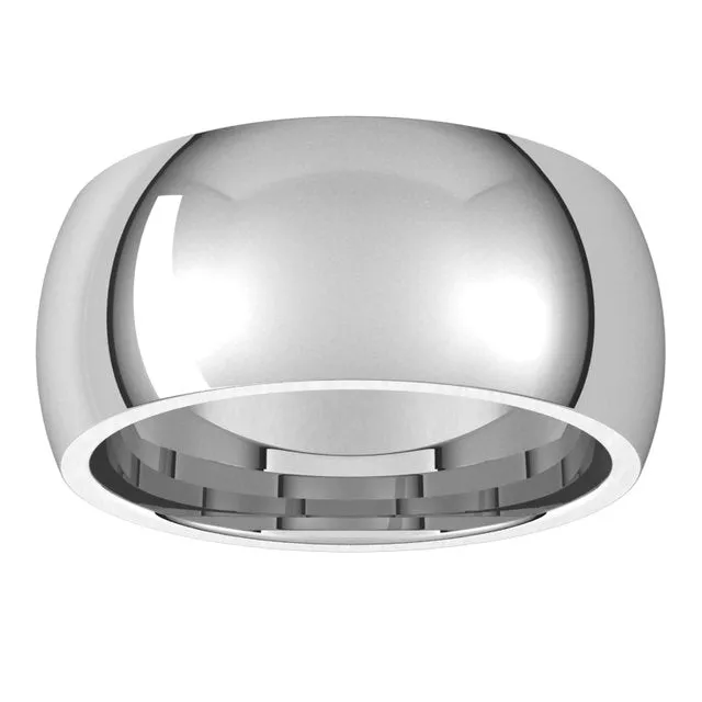 Platinum Domed Comfort Fit Wedding Band, 9 mm Wide