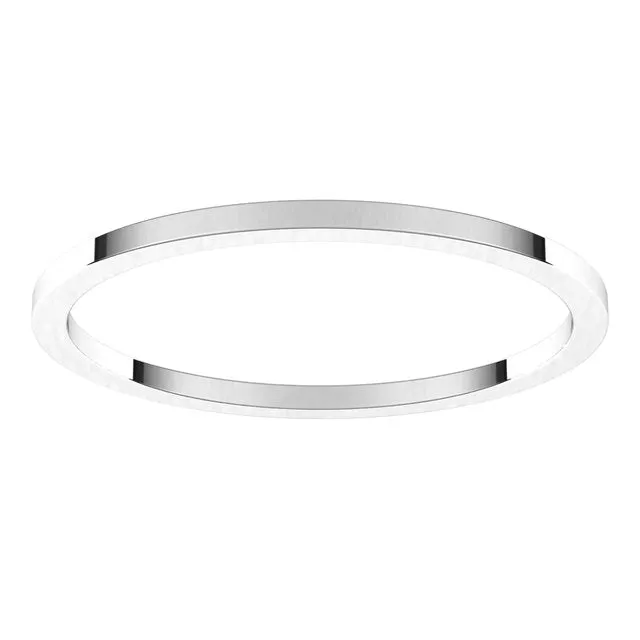 Platinum Flat Wedding Band, 1 mm Wide
