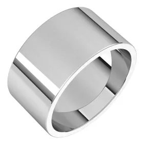 Platinum Flat Wedding Band, 10 mm Wide