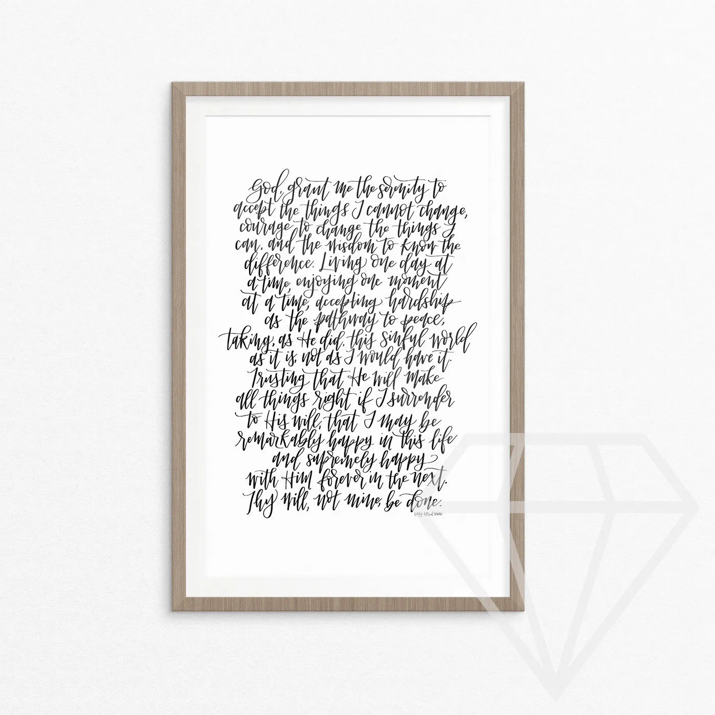 Serenity Prayer Print (Complete Prayer)