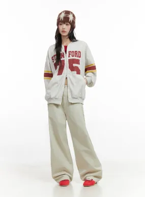 Solid Wide-Fit Pants IO430