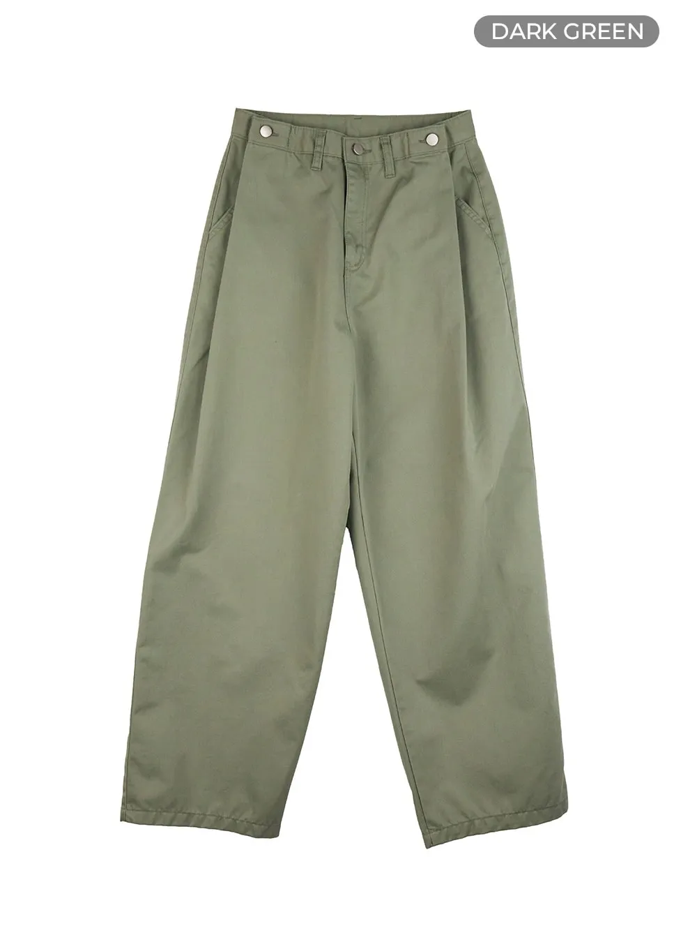 Solid Wide-Fit Pants IO430