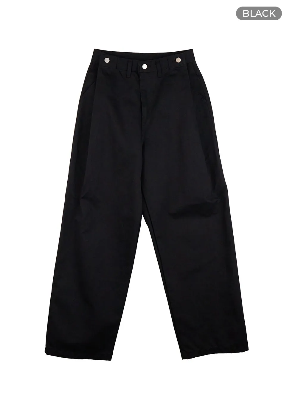 Solid Wide-Fit Pants IO430