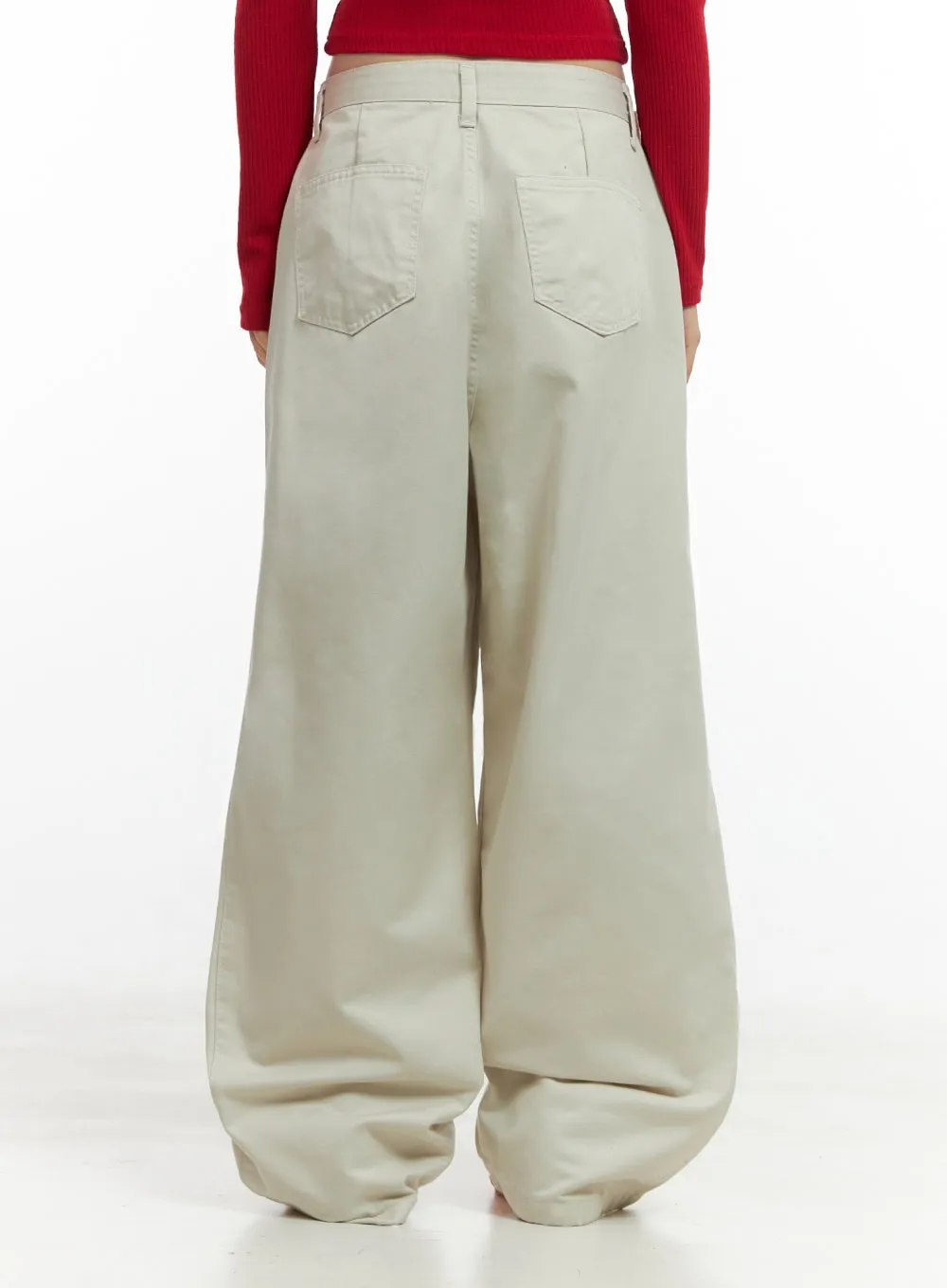 Solid Wide-Fit Pants IO430