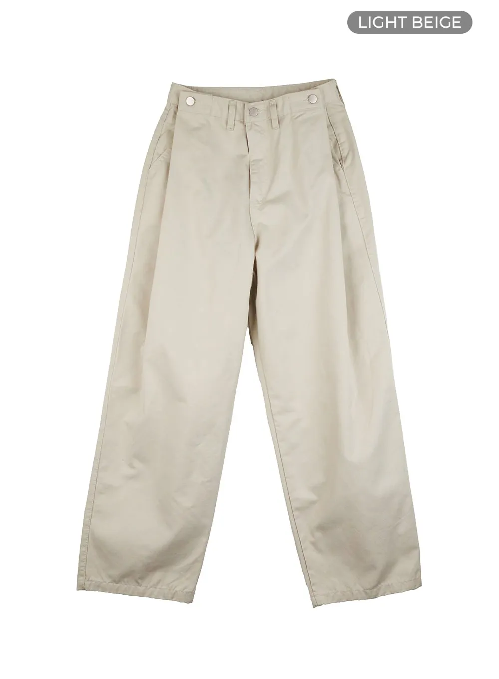 Solid Wide-Fit Pants IO430