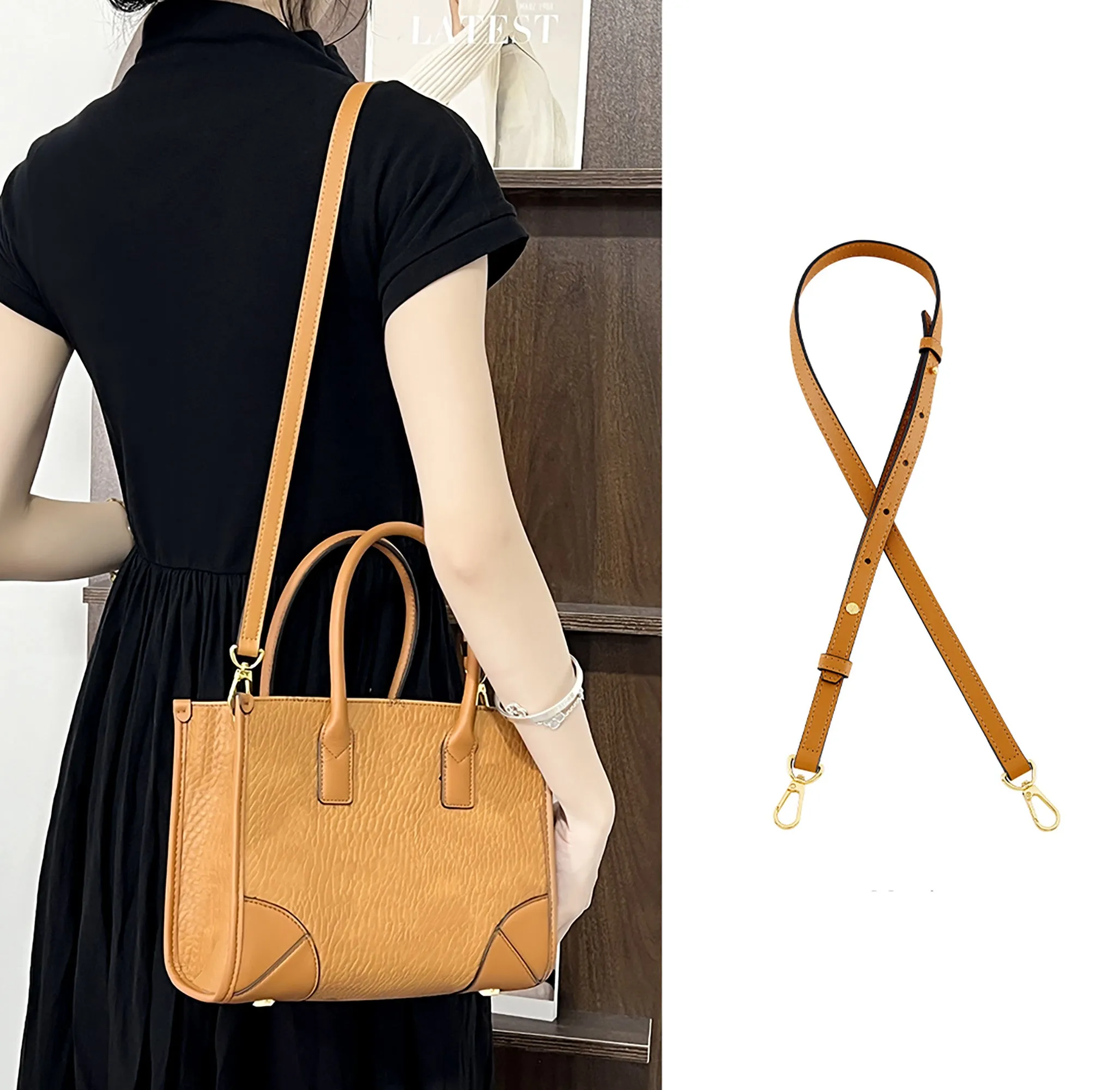 Suitable for tote bags, leather shoulder straps, adjustable crossbody straps, replacement accessories for bags