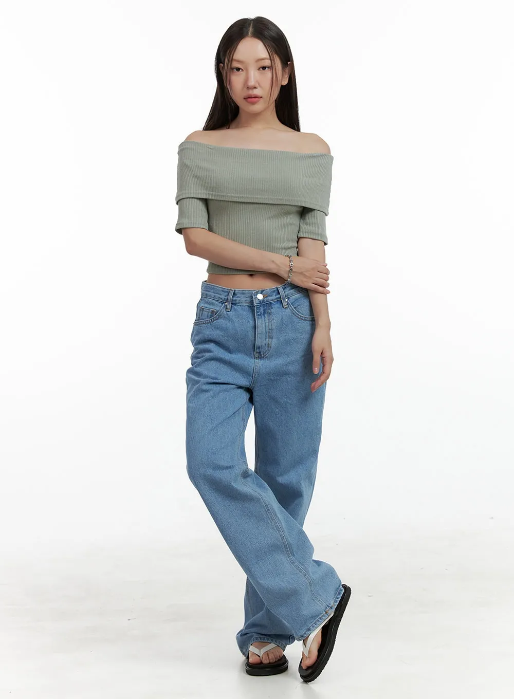 Washed Wide Fit Jeans OL401