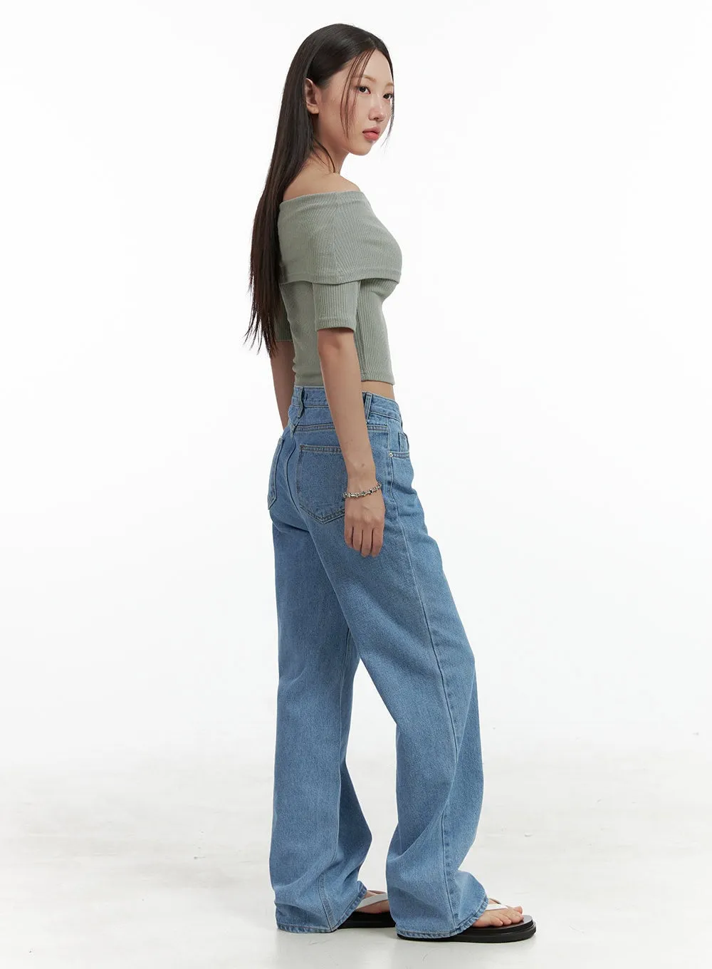 Washed Wide Fit Jeans OL401