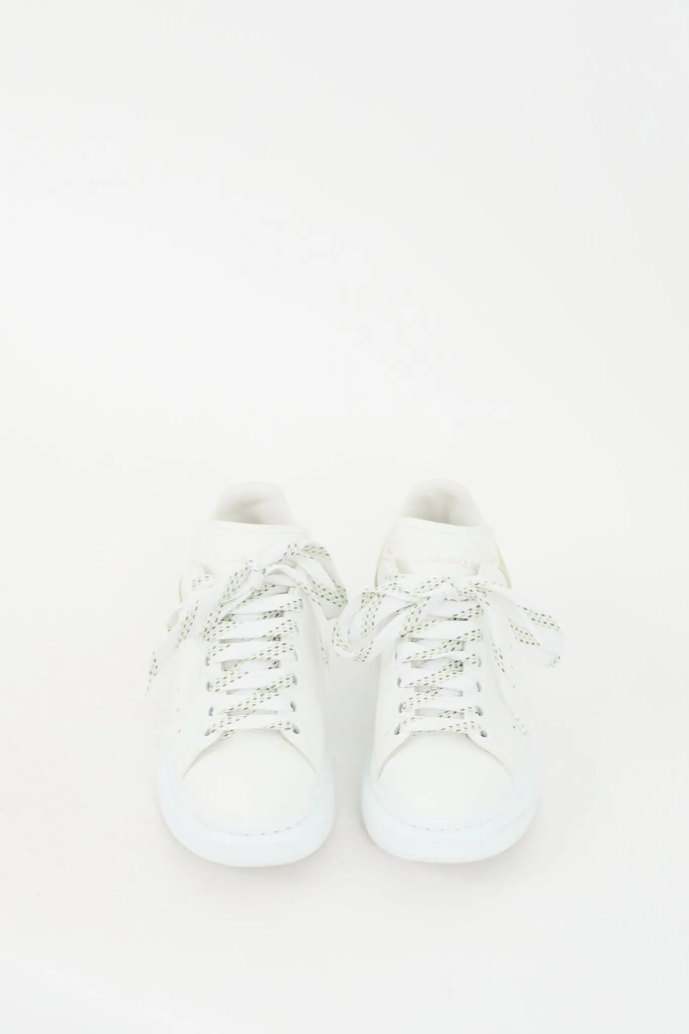 White & Green Leather Oversized Sneaker