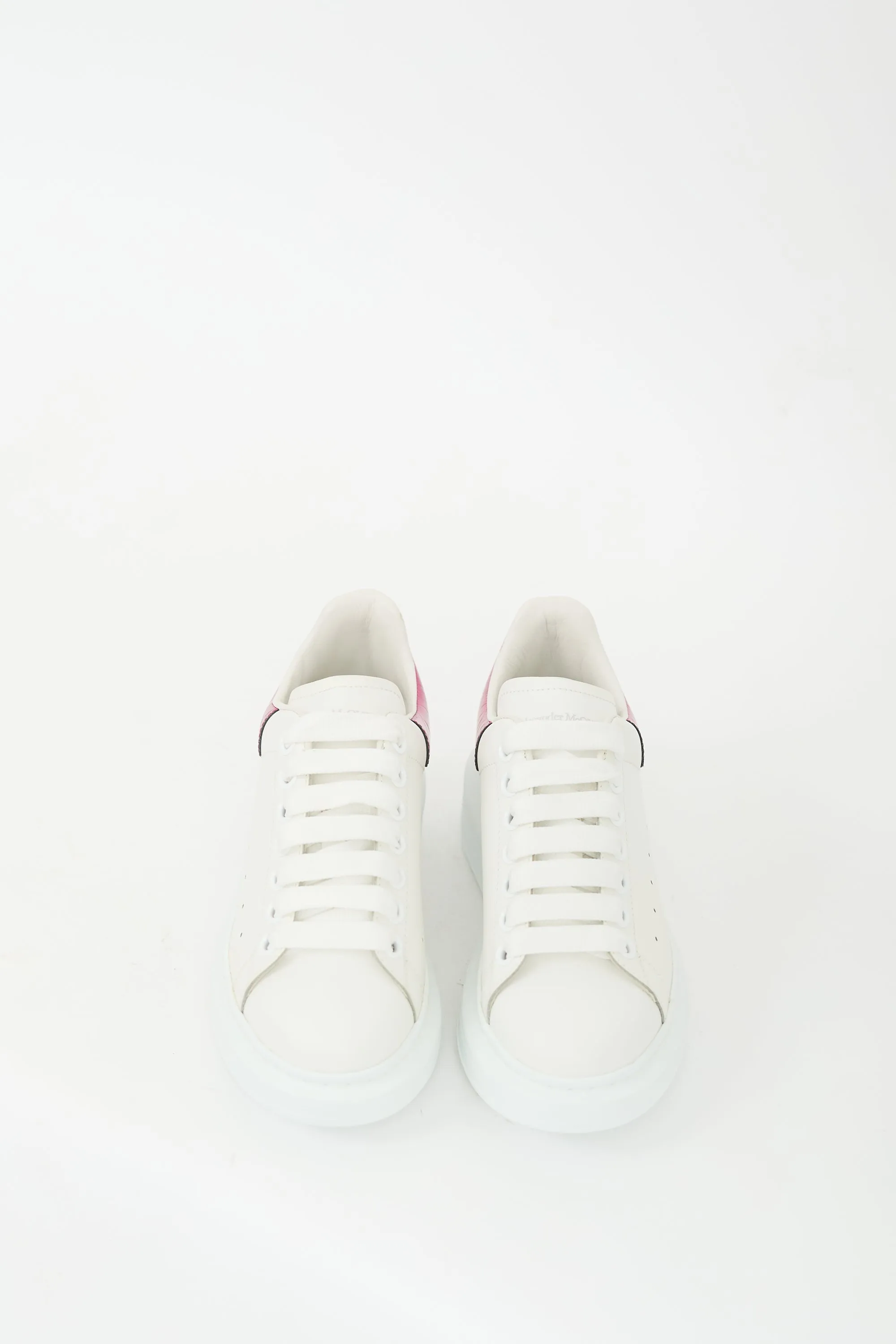 White & Pink Leather Oversized Sneaker